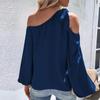 Блузка весна-лето шифон с открытыми плечами на шнуровке свободный темпераментный женский топ