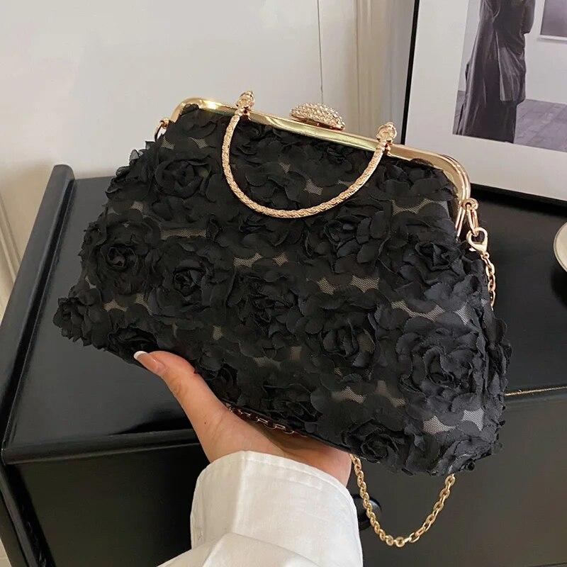 Дизайнерские винтажные женские сумки из бисера с цветами и ракушками, сумки с замком, розовые, белые, хрустальные сумки и кошельки, сумки на плечо с цепочкой, вечерние клатчи