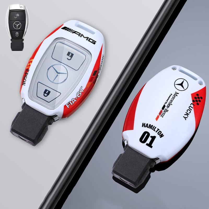 JVC4 Car Racing Style Design Key Case Cover Shell For Mercedes Benz A B C S Class AMG GLA CLA GLC W176 W221 W204 W205 Auto Accessory