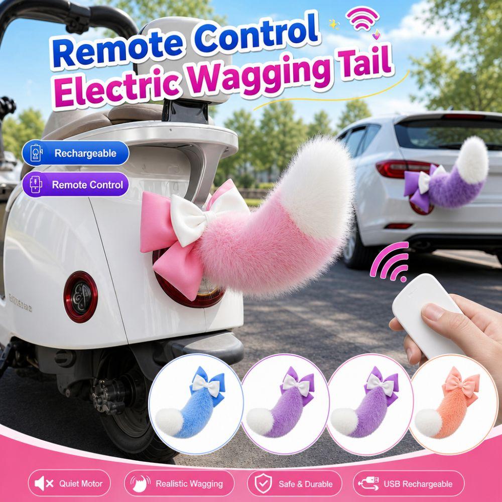 Fluffy Remote Control Electric Bicycle Tail Realistic Motorcycle Tail Ornament All Vehicles