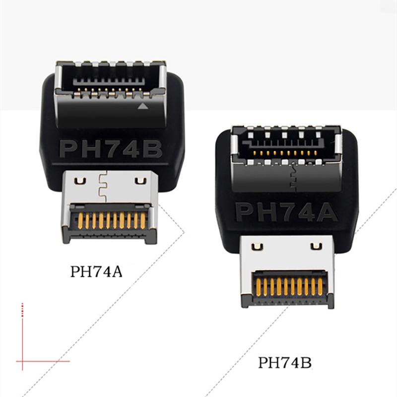USB3.1 Type E Connector 90 Degree Angled Elbow Type C Converter Cable Splitter for Computer Mainboard Front Panel USB Adapter