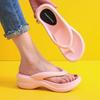 White Thick Sole Wedge Flip Flops for Women 2025 Summer Eva Clip Toe Platform Sandals Woman Fashion Non Slip Beach Slippers