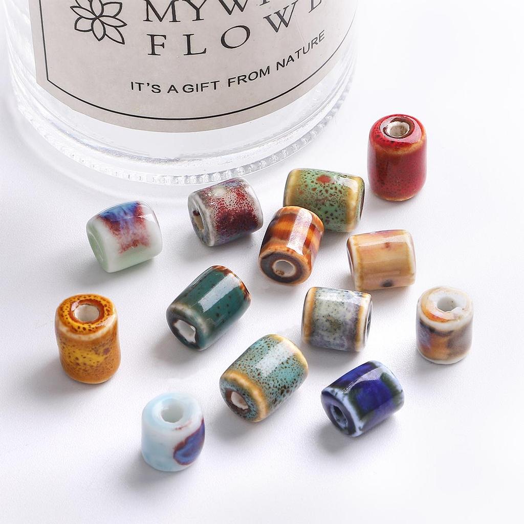 10 мм/16 мм керамический цилиндр ручной работы/бусины в форме сливы для изготовления ювелирных изделий своими руками