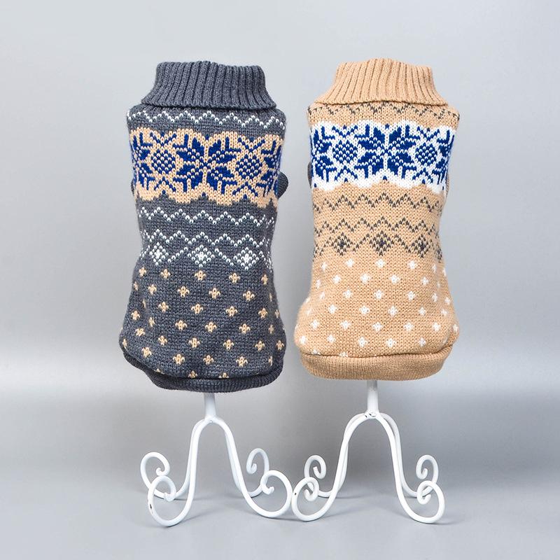 Свитер для щенков собаки, теплая вязаная рождественская одежда, зимний жилет, джемпер, толстовка с капюшоном для домашних животных XS-L