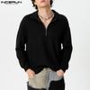 Oversized Men Long Sleeve Zipper Up Loose Pullovers