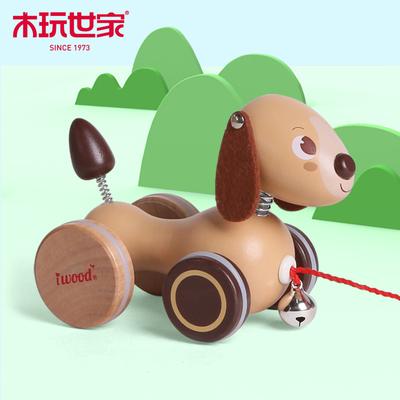 Iwood Младенец малыш волочит маленькое животное/деревянные мультяшные игрушки в виде животных подарок на день рождения