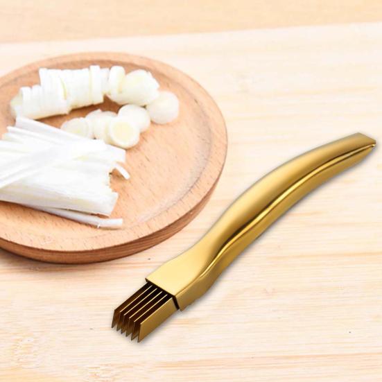 Кухонный измельчитель для зелени из нержавеющей стали с несколькими лезвиями, многофункциональный нож для нарезки зеленого лука, инструмент для шинковки зеленого лука, овощной гаджет