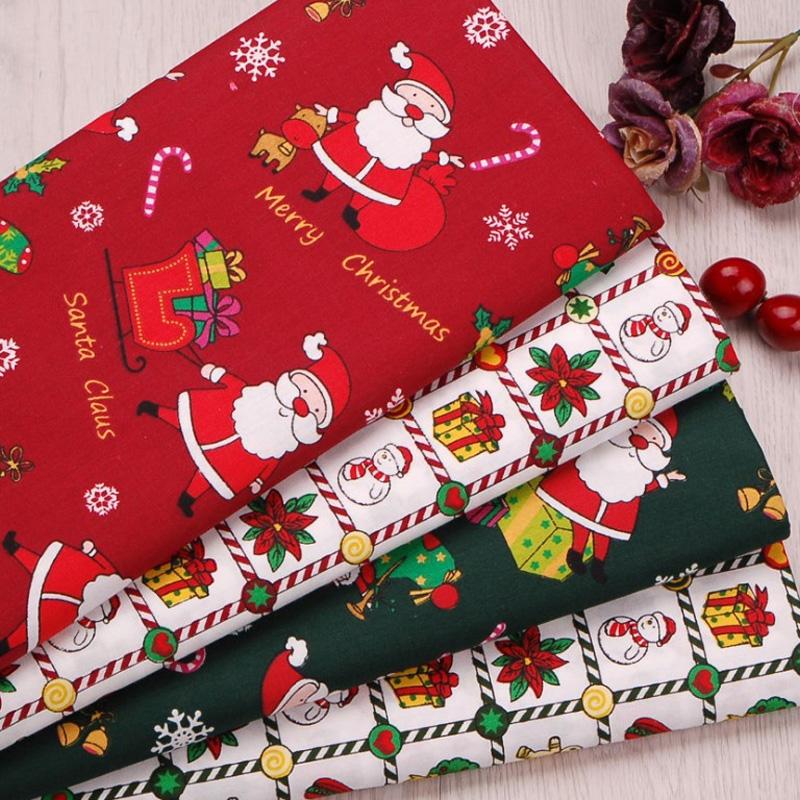 5pcs/Lot Sewing Quilting Fabrics Handmade Material Printed Cloth 25x25cm Patchwork DIY Christmas Series Cotton Fabric