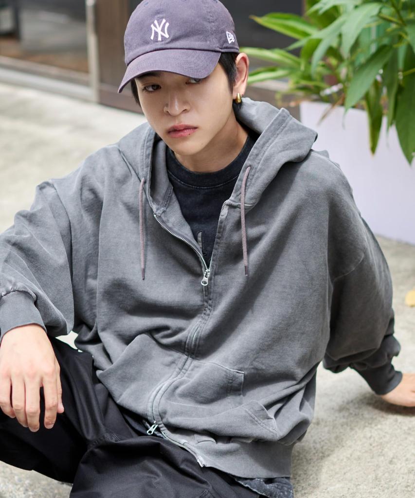 WEGO Balloon Big Double Zip Loose Solid Size Black Sonata Men's Hoodie, Sweatshirt, Outerwear, Fit, Color, Fall/Winter Clothing, Streetwear, Casual,