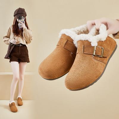 Женские зимние теплые мини-сапоги для снега, пушистые из искусственной замши, обувь для ходьбы для женщин, повседневные, противоскользящие, удобные, на платформе, короткие ботильоны с подкладкой из искусственного меха