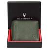 WildHorn Green Leather Wallet for Men I 9 Card Slots I 2 Currency & Secret Compartments I 1 Zipper & 3 ID Card Slots