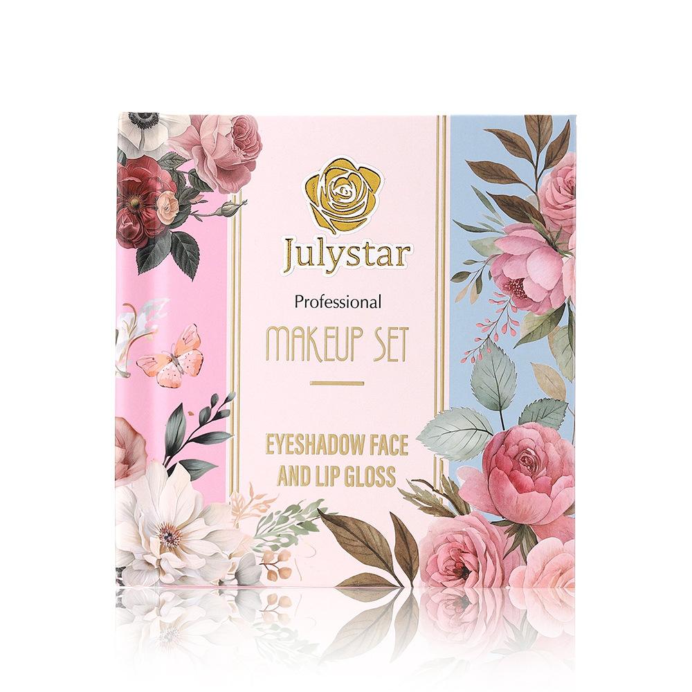 JULYSTAR Профессиональная книга макияжа Все-в-одном Полный набор косметики для лица Тени для век Хайлайтер Румяна Контур и Блеск для губ Подарочный набор для женщин