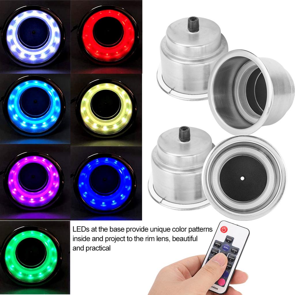 4 шт DC 12 В RGB светодиодные автомобильные держатели для бутылок с напитками с дистанционным управлением для морского автофургона
