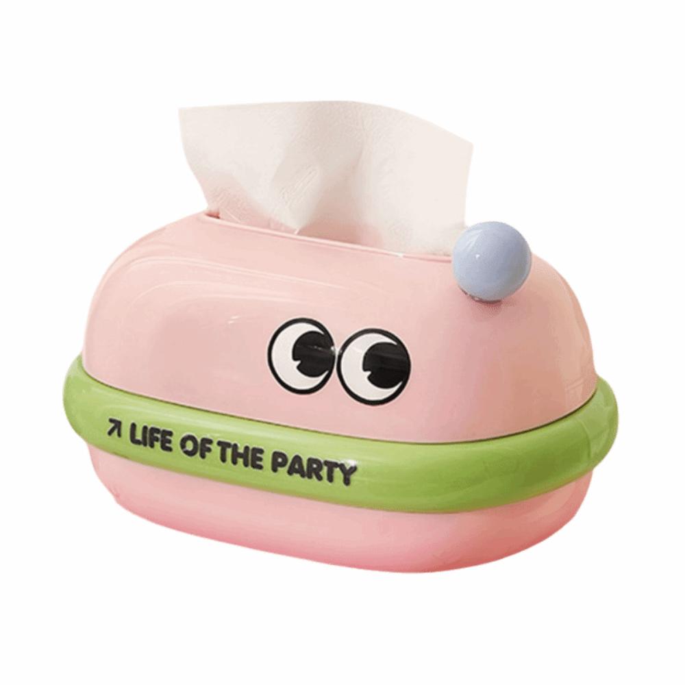 Creative Cartoon Tissue Box Big Eye Built in Spring Desktop Paper Towel Dispenser Reusable Napkin Dispenser Paper Towel Holder