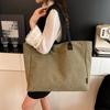 Solid Color Simple Shoulder Bag 2025 Summer New Large-capacity Student Class Tote Bag Solid Color Lightweight Canvas Bag