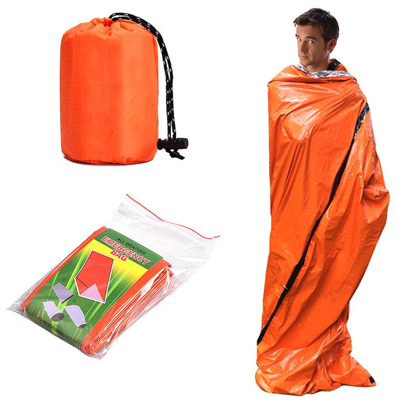 Аварийный спальный мешок, ультраводонепроницаемые майларовые термоодеяла, легкий спальный мешок для выживания, сохраняющий тепло для кемпинга, пешего туризма