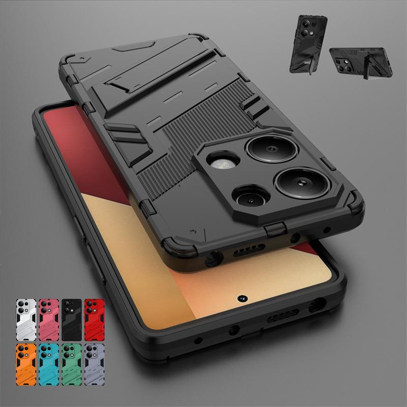 Holder Case For Poco M6 Pro Cover Xiaomi Poco M6 Pro 4G Capas New Armor Phone Bumper Back Kickstand Shockproof Cover Poco M6 Pro