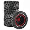4 Pieces RC Tire and Wheel Assembly Trail with Hub Treaded for Use White Blue