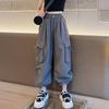 Kids Hip Hop Joggers Pants Girls Cargo Pants Teenage Straight Trousers High Waist Vintage Casual Streetwear Baggy Pants