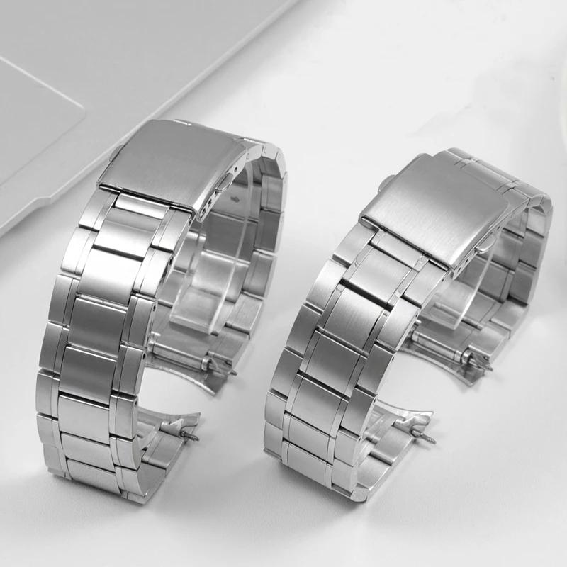 Изогнутый конец ремешка для часов Casio Strap MDV-106 Bracelet MDV106 Swordfish MTP-1374 MTP-1375 Мужской ремешок для часов из нержавеющей стали 22 мм