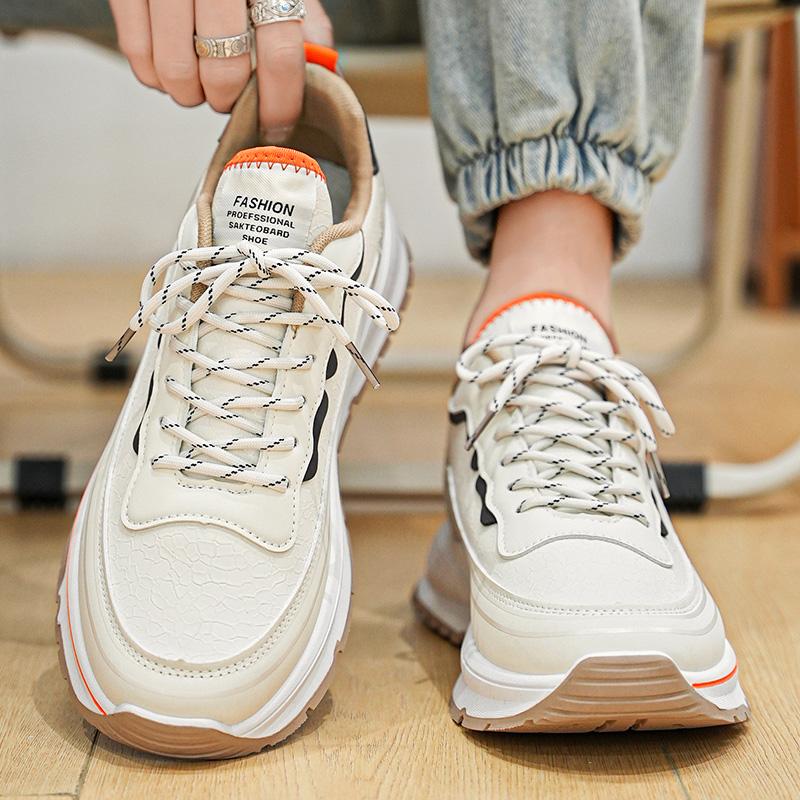 Осень Новые Классические Мужские Кроссовки Толстая Подошва Увеличение Мягкая Подошва Противоскользящие Баскетбольные Кроссовки Уличные Повседневные Беговые Минималистичные Кроссовки