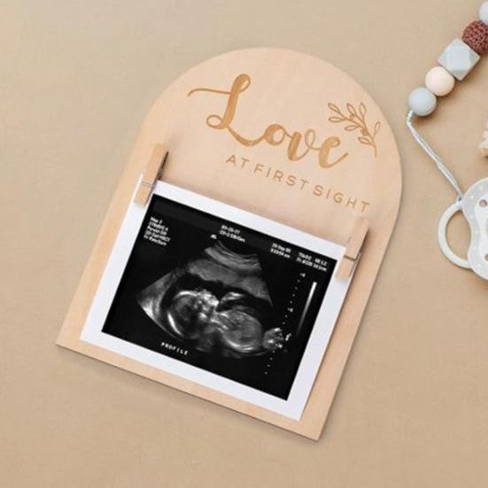 Photo Frame Desktop Decoration Wooden Baby Sonogram Picture Frame Ornament Pregnancy Announcement