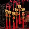 2026 Horse Hanging Ornament Chinese New Year Horse Lucky Charm Red Tassel Feng Shui Pendant for Car Bonsai Tree Lunar New Year Wealth