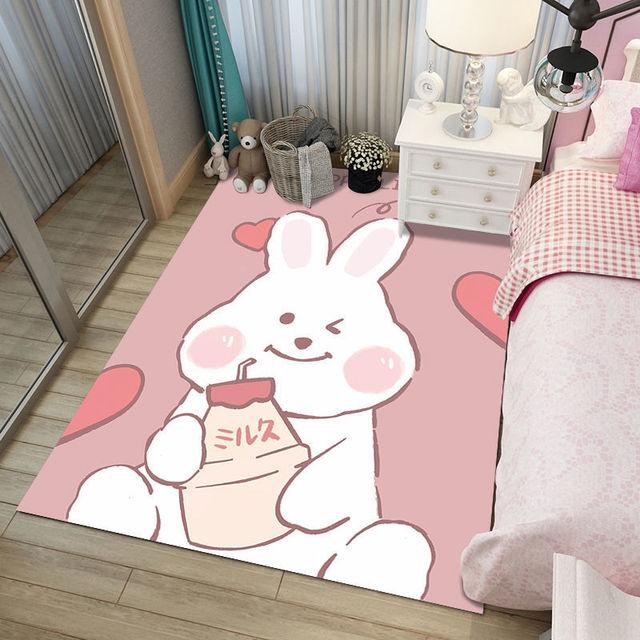 Entrance Door Mat Cute Pink Cartoon Floor Rug For Bedroom Bedside Room Mat Girl Bedroom Decoration Room Decor Kids Carpet Rugs
