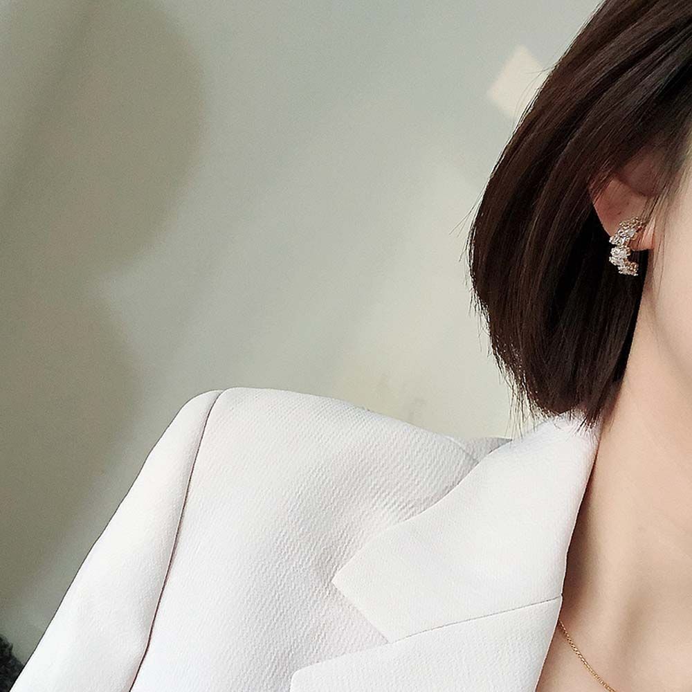 Rhinestone Ear Cuff Cartilage Clip Zircon Ear Clip Ear Bone Clip Clip Earrings Korean Earrings
