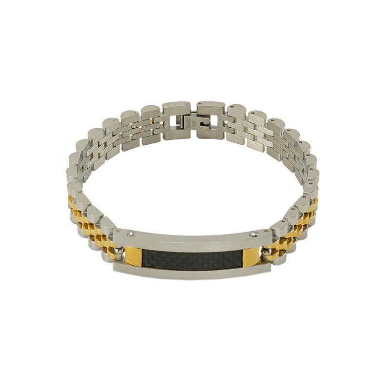 Модный мужской браслет из нержавеющей стали, персонализированная цепочка для часов, мужская бижутерия из титановой стали 18 карат