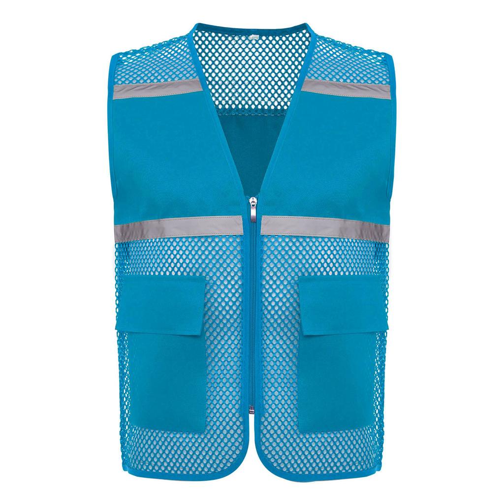 Светоотражающий жилет безопасности для мужчин, Рабочая одежда со светоотражающими элементами, Дышащая сетчатая ткань, на молнии, с карманами, для строительства, для работы в ночное время