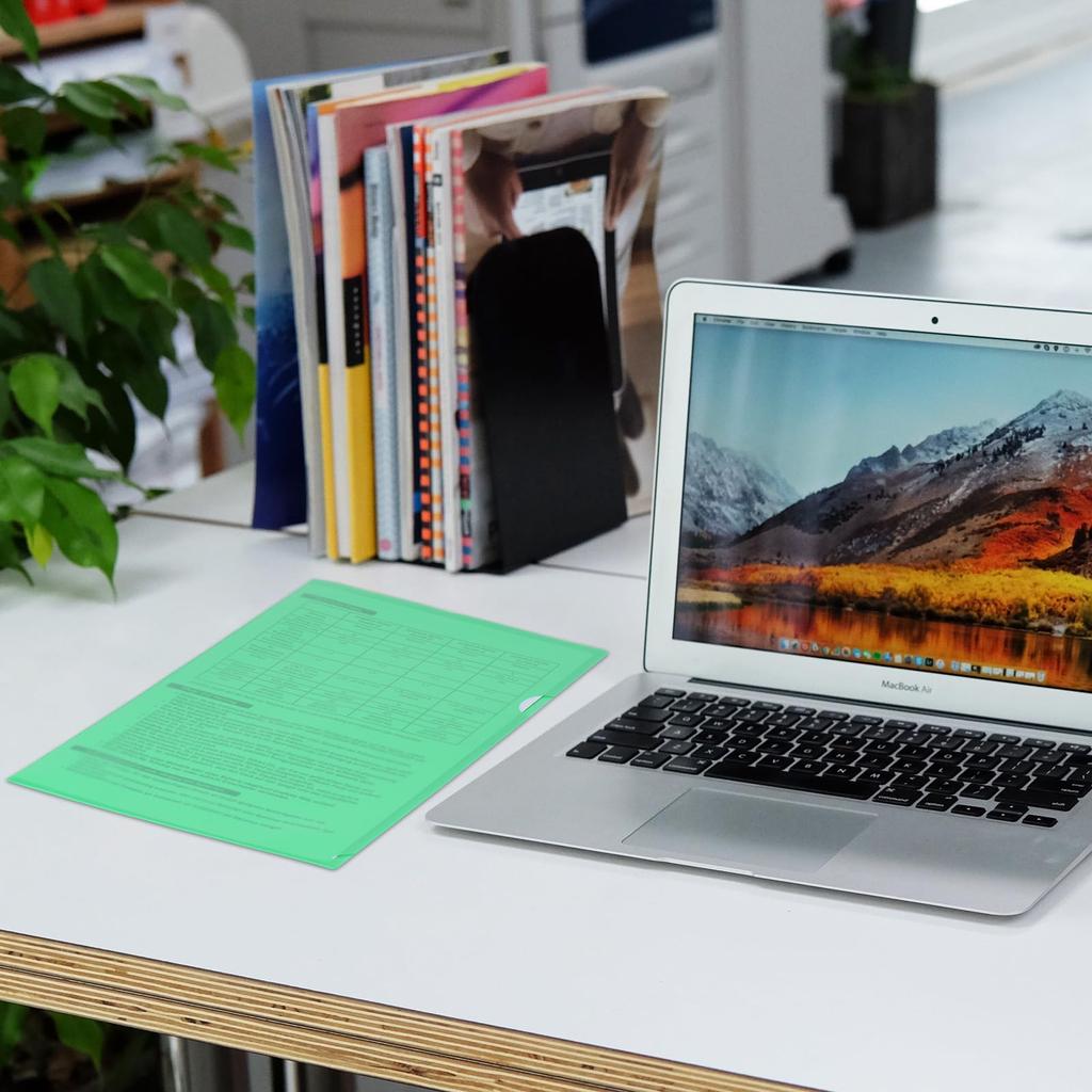 ZCZN Держатель для файлов A4 для хранения файлов, полупрозрачный, цветной, 5 цветов, набор из 20 листов, хранение документов, управление документами