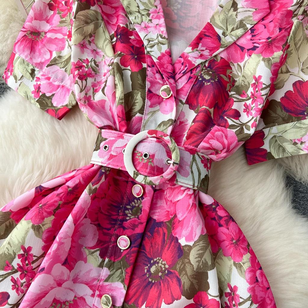 Серия «Цветы» 2024, ранняя весна, новый высококачественный костюм с воротником на груди, облегающее длинное темпераментное платье, торжественное платье для женщин