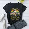 Горячие футболки с принтом Back To The Gypsy That I Was для женщин, летние футболки с коротким рукавом, повседневные летние женские топы с круглым вырезом