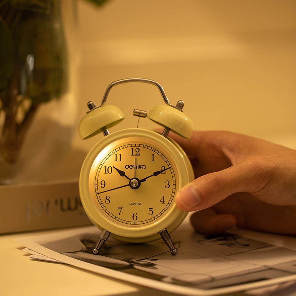 Классический металлический двухсторонний звонок-будильник с украшением для дома