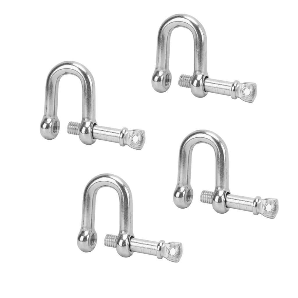4 шт. D-образная скоба из нержавеющей стали, морская фурнитура, D-кольцо для лодки, полированная скоба для соединения цепи и