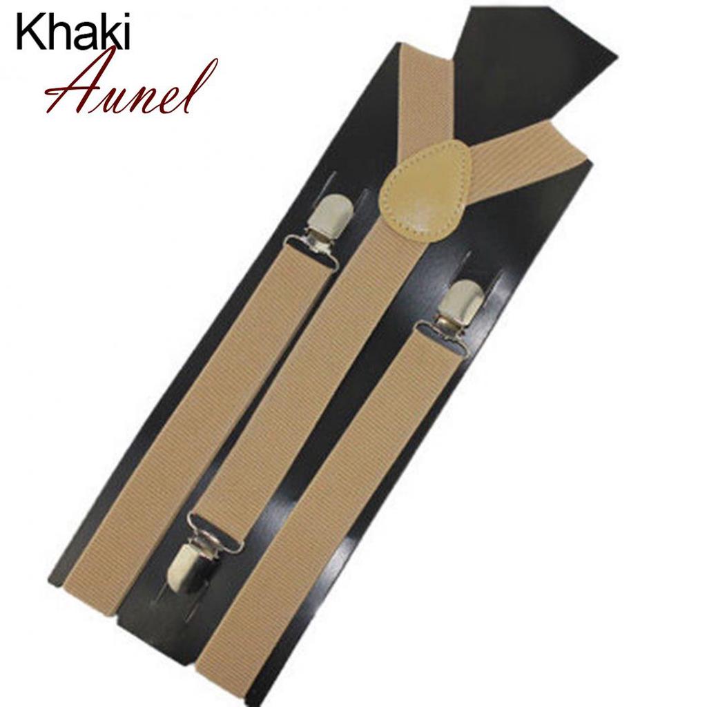 Men'S And Women'S Candy Color Clip Type Elastic Suspenders With Y-Shaped Adjustable Brackets Gifts