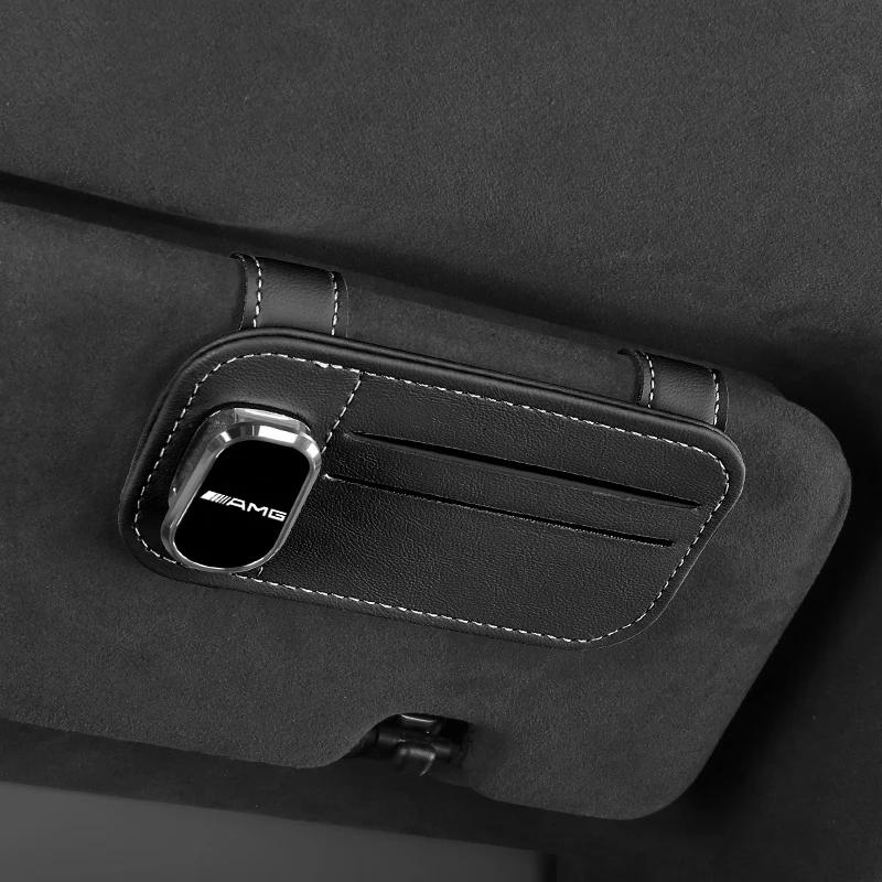 FHP3   New 2025 Leather Sunglasses Clip and Clip Car Sunshade Sunglasses Holder Magnetic Accessory For MERCEDES BENZ W211 W204 W210 W20
