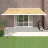 VidaXL Retractable Awning Yellow and White 5x3 M Fabric and Aluminium, Awning, Patio Awning, Outdoor Awning, Awning of 3154535