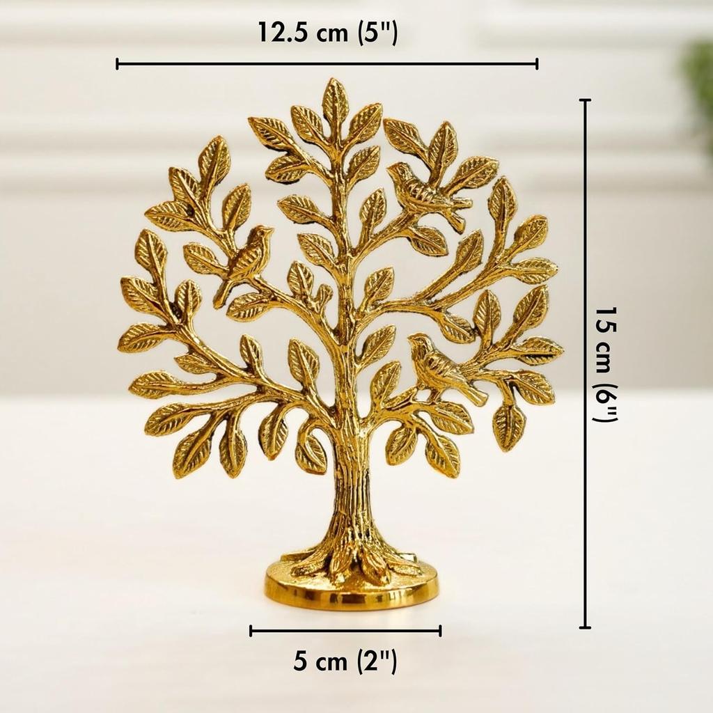 Статуэтка Дерево Калпаврикша, 100% Pure Brass Kalpavriksha Tree with Birds (5.9 inch), Behoma
