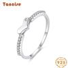 Tancise Classic 925 Sterling Silver  Zircon Ring Ladies Jewelry Wedding Promise Party Gift