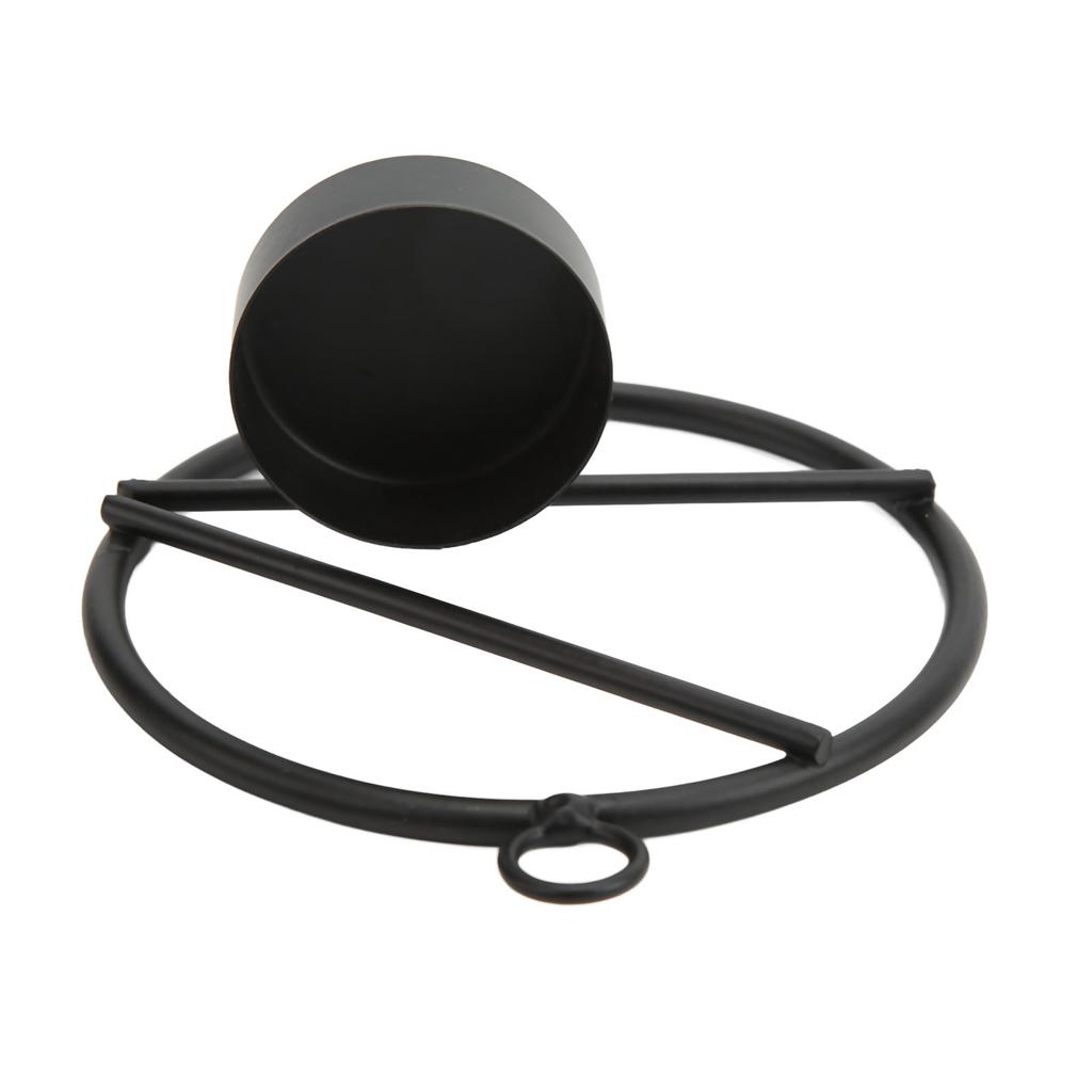 Candle Holder Black Modern Minimalist Metal Round Wall Hanging Candle Holder Wall Decoration Gift