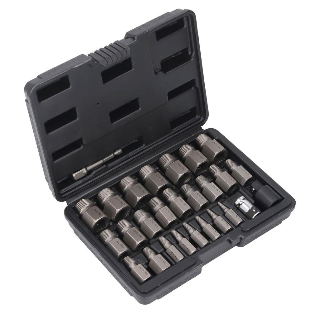 Набор из 26 предметов Экстрактор болтов Набор 3/8 дюйма Вороток Шестигранный Экстрактор сорванных болтов Набор головок