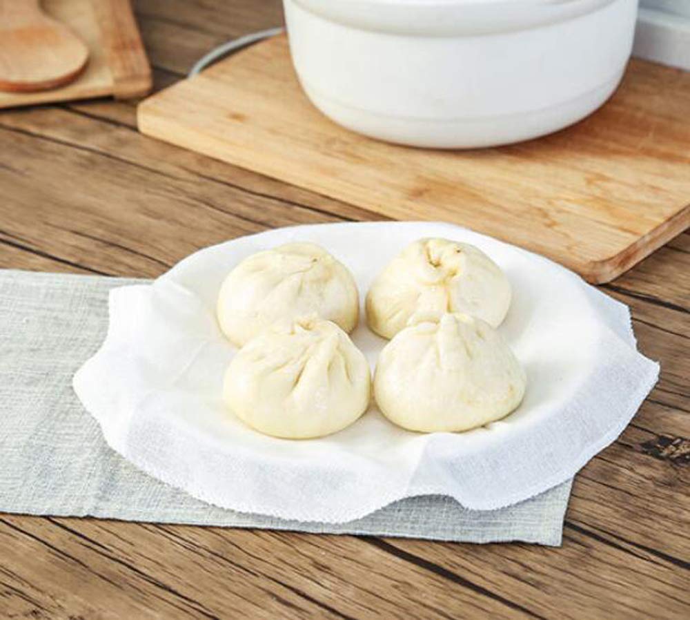 HJ Steaming Cloth for Steamer and Cotton Fluffy Kitchen Steaming Net Diameter Set of Steamer, Cloth, (Round 40cm, 20)