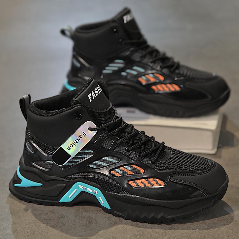 High-top new autumn thick-soled inner height increase casual running sports basketball dad trendy shoes