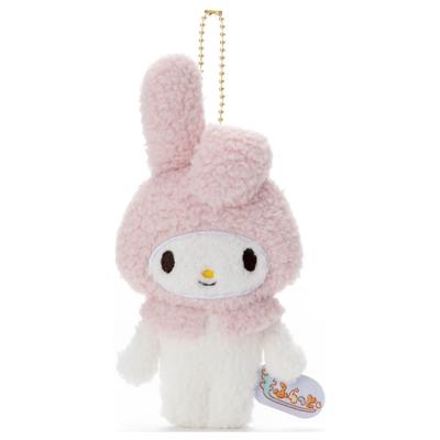 Персонажи Sanrio Пушистый брелок-маскот на шариковой цепочке Плюшевая игрушка My Melody, Высота примерно 17 см