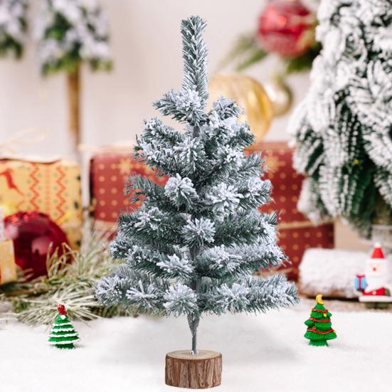 Искусственная новогодняя елка, настольная мини-фигурка из снежного флока, реалистичная