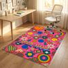 Happy Colors Theme Soft Crystal Velvet Rug Custom Name & Text Print Non Slip Floor Rug for Bedroom Living Room
