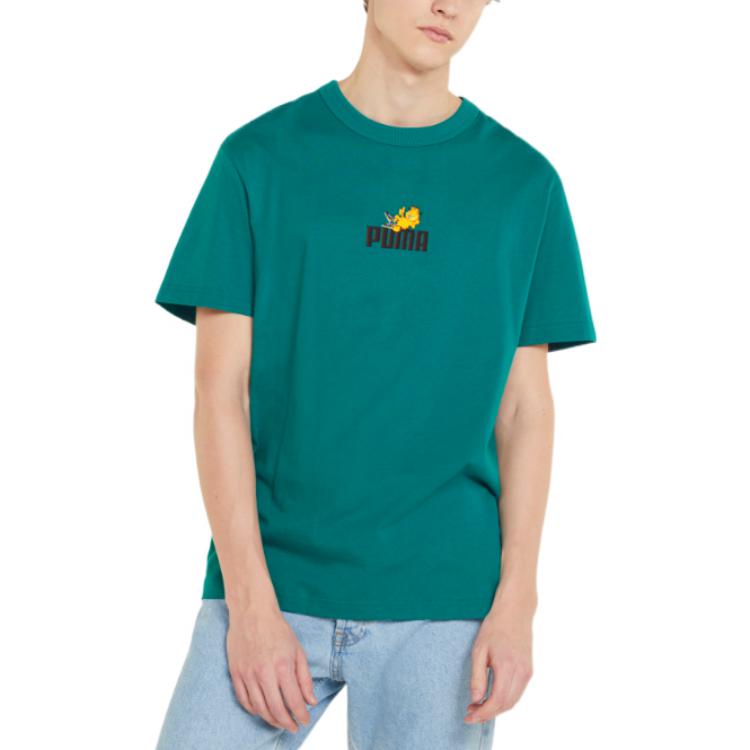 Puma Мужская футболка с короткими рукавами и логотипом Garfield Cartoon Green, 534433-86