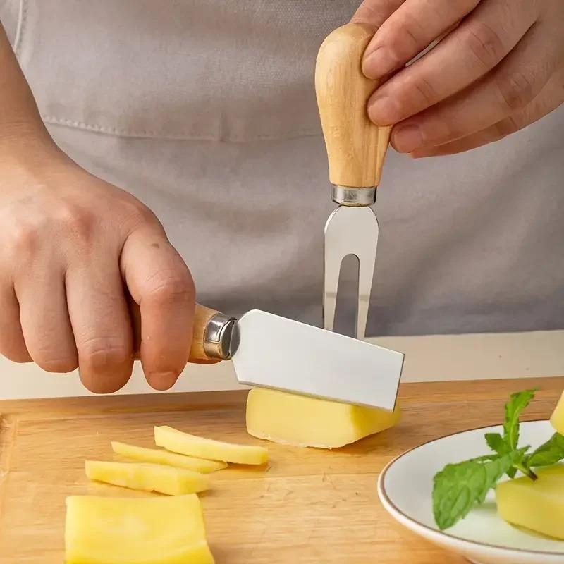 Stainless Steel Cheese Knives Set Cheese Slice Cutter Cheese Spreading Fork for Kitchen Charcuterie Boards Accessories 6